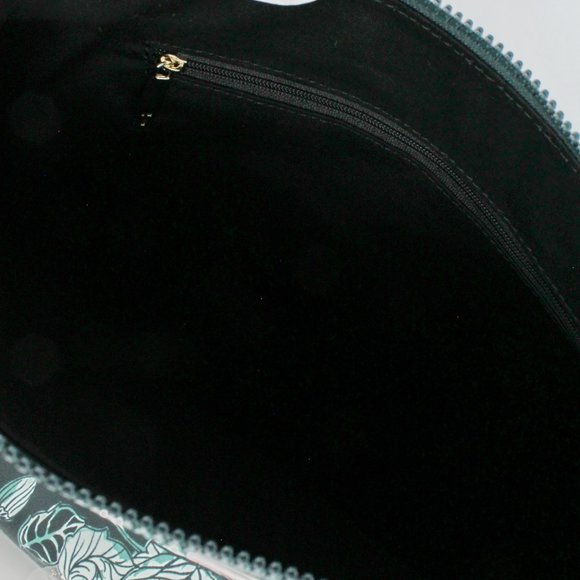 NWT Ted Baker Rococo Nylon Tote Bag, Turquoise, Flowers, Top Zip Closure - Picture 11 of 11